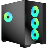 Raidmax Infinita Series I610cbf Chrome Dual Chamber Atx 2 Side Tempered Glass Support Back Cone Design 4x 120mm Argb Fan Preinstalled Supports Up To 400mm Gpu & Usb C Black - CompuMe